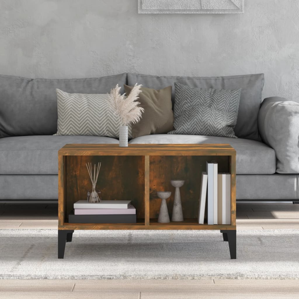 Table basse Chêne fumé 60x50x36,5 cm Bois d’ingénierie - Tables basses