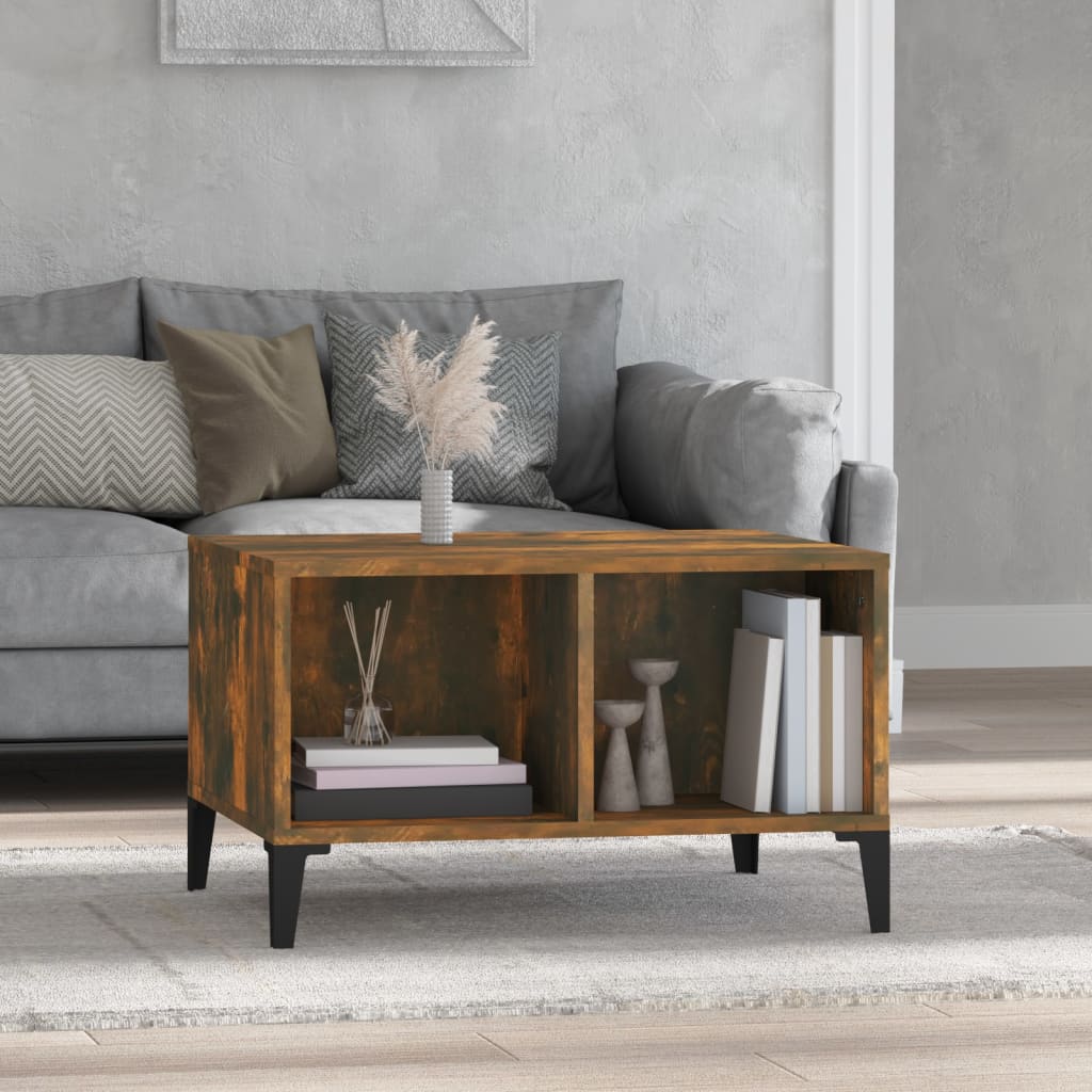 Table basse Chêne fumé 60x50x36,5 cm Bois d’ingénierie - Tables basses