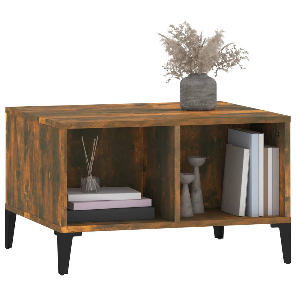 Table basse Chêne fumé 60x50x36,5 cm Bois d’ingénierie - Tables basses