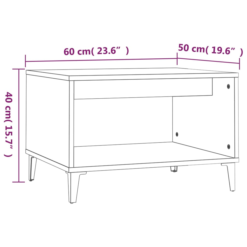 Table basse Chêne fumé 60x50x40 cm Bois d’ingénierie - Tables basses