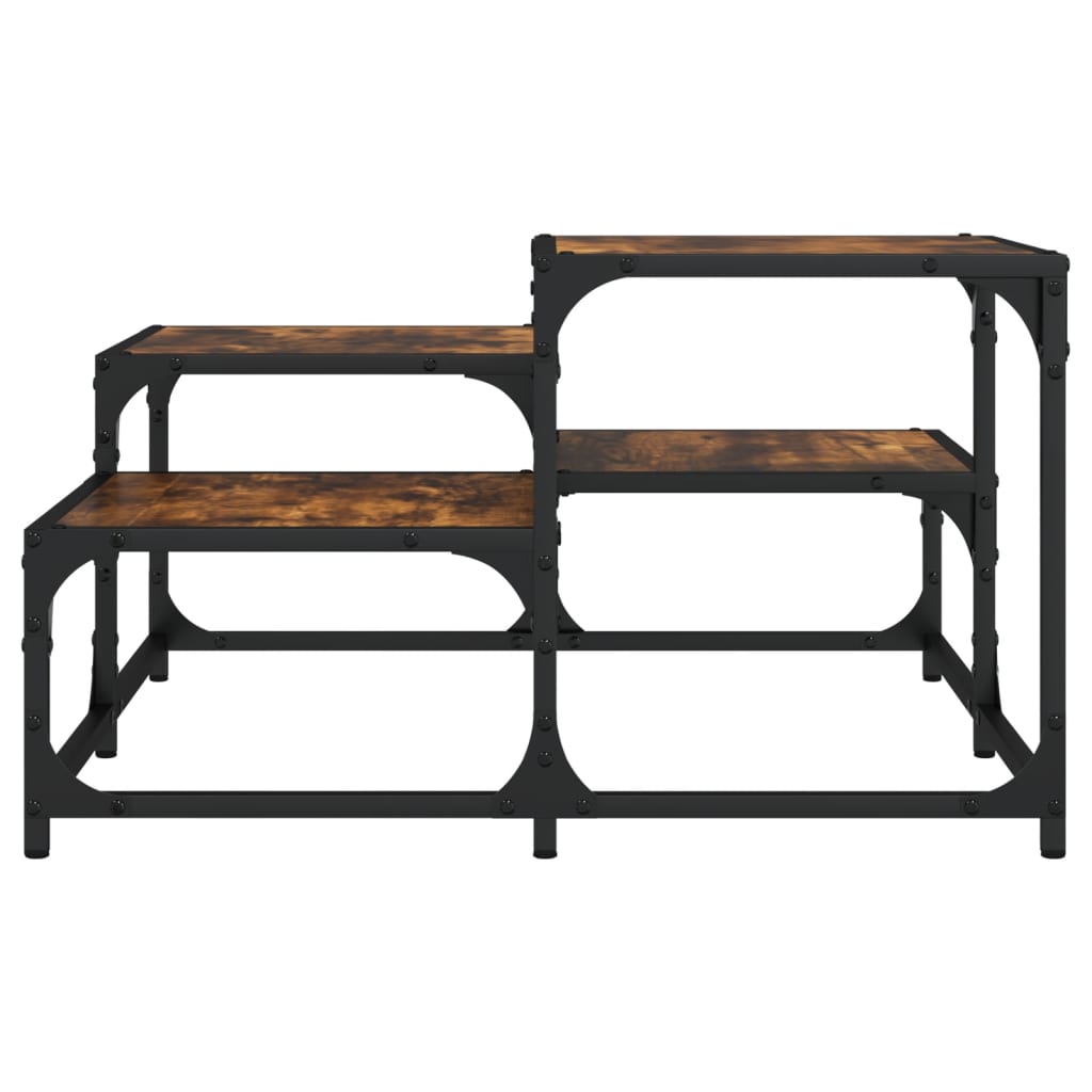 Table basse chêne fumé 68x68x40 cm bois d’ingénierie - Tables basses