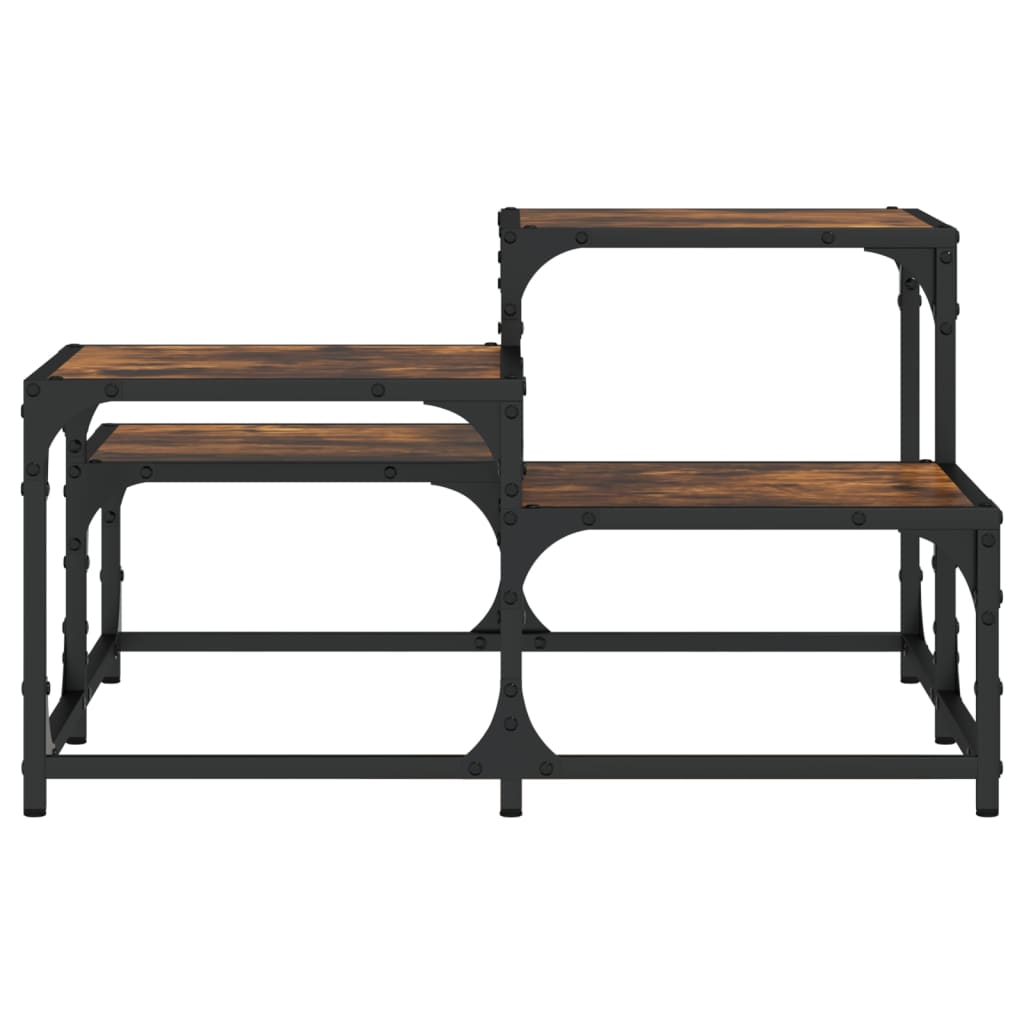 Table basse chêne fumé 68x68x40 cm bois d’ingénierie - Tables basses