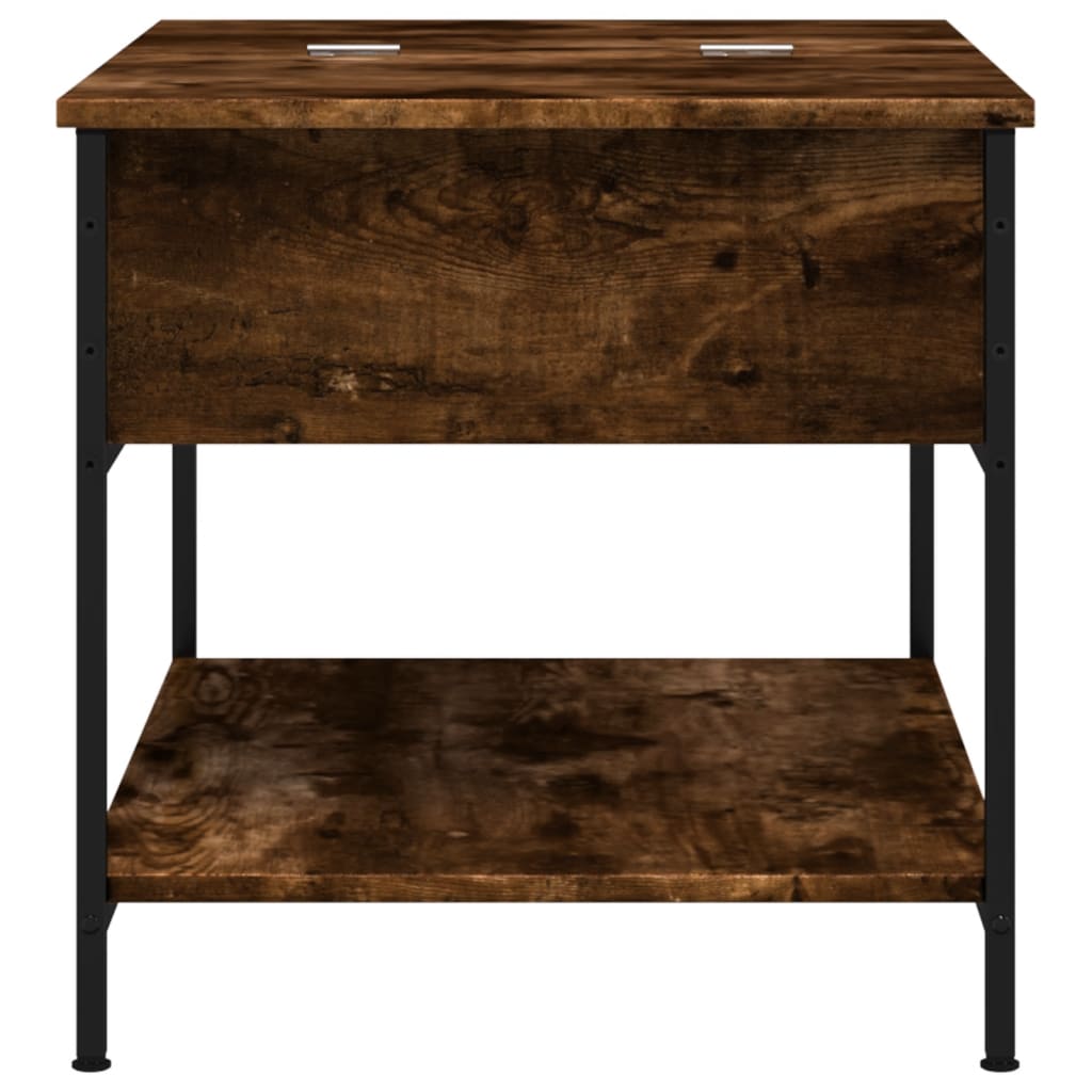 Table basse chêne fumé 70x50x50 cm bois d’ingénierie et métal - Tables basses