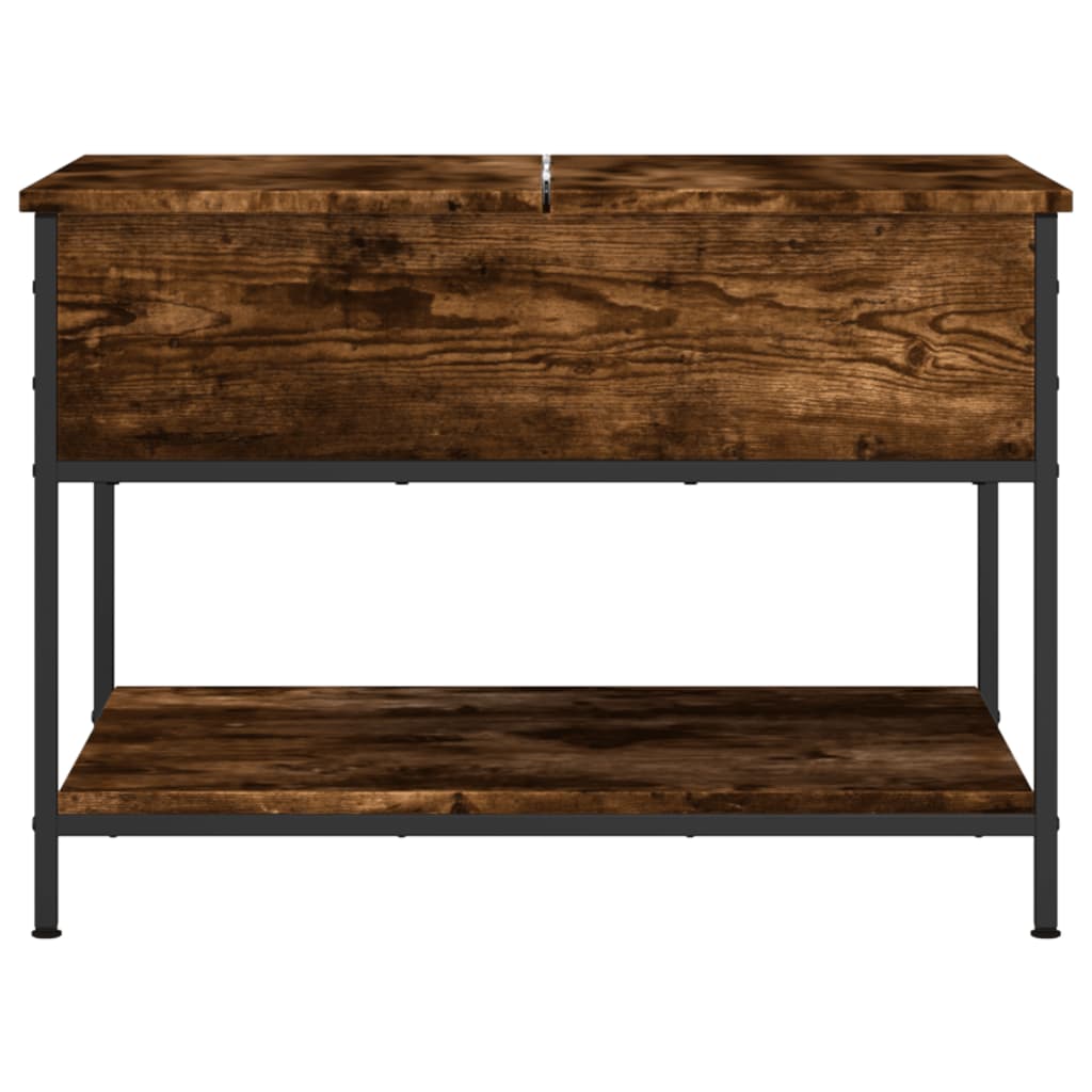 Table basse chêne fumé 70x50x50 cm bois d’ingénierie et métal - Tables basses