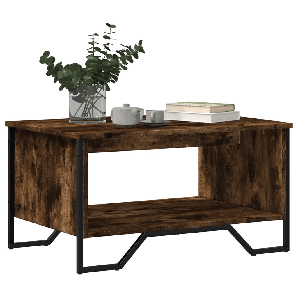 Table basse chêne fumé 75x51x40 cm bois d’ingénierie - Tables basses