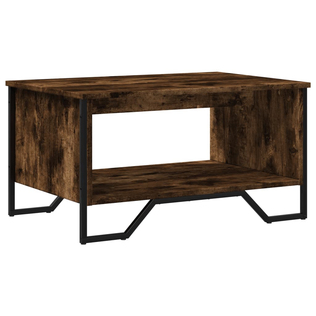 Table basse chêne fumé 75x51x40 cm bois d’ingénierie - Tables basses
