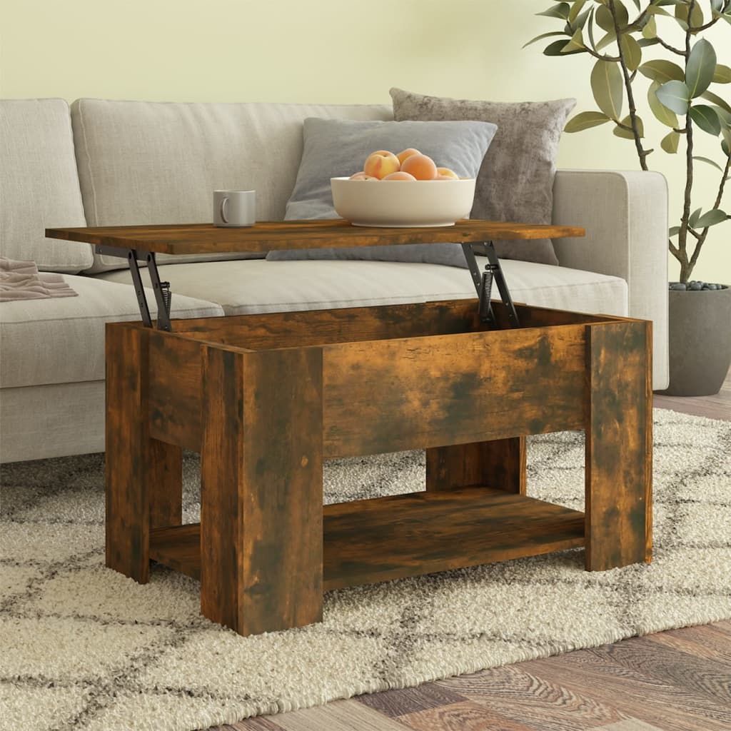Table basse Chêne fumé 79x49x41 cm Bois d’ingénierie - Tables basses