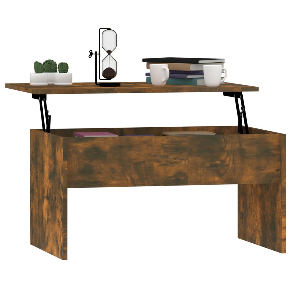 Table basse Chêne fumé 80x50,5x41,5 cm Bois d’ingénierie - Tables basses