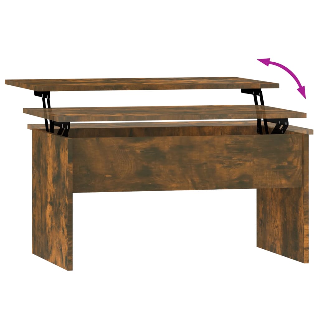 Table basse Chêne fumé 80x50,5x41,5 cm Bois d’ingénierie - Tables basses