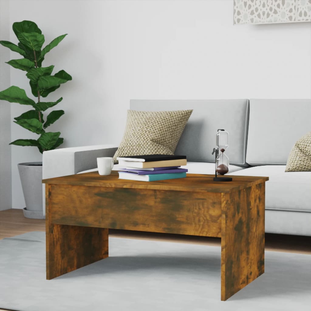 Table basse Chêne fumé 80x50,5x41,5 cm Bois d’ingénierie - Tables basses