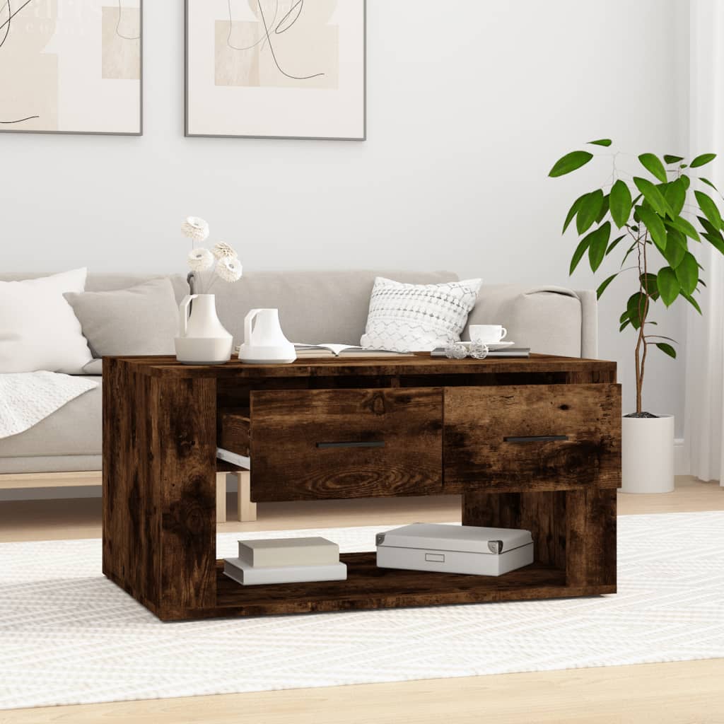 Table basse Chêne fumé 80x50x40 cm Bois d’ingénierie - Tables basses
