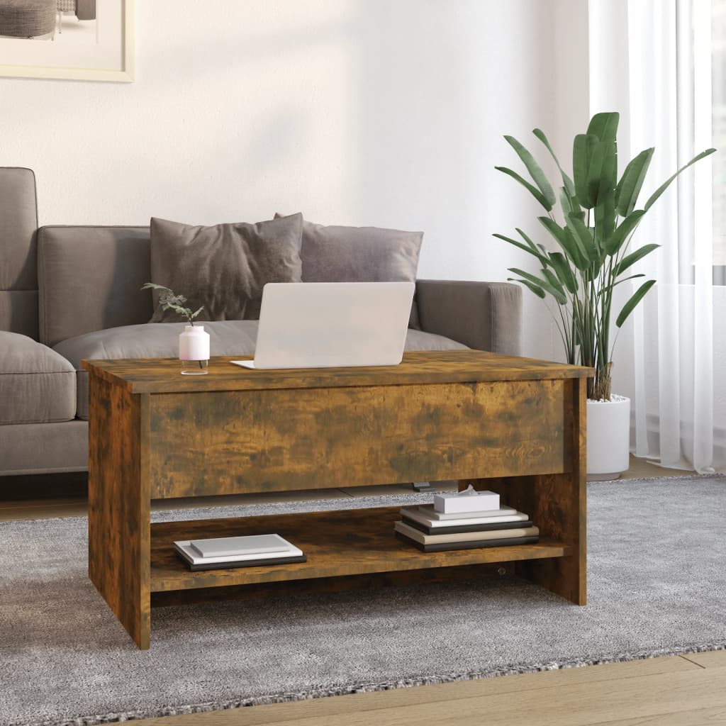Table basse Chêne fumé 80x50x40 cm Bois d’ingénierie - Tables basses