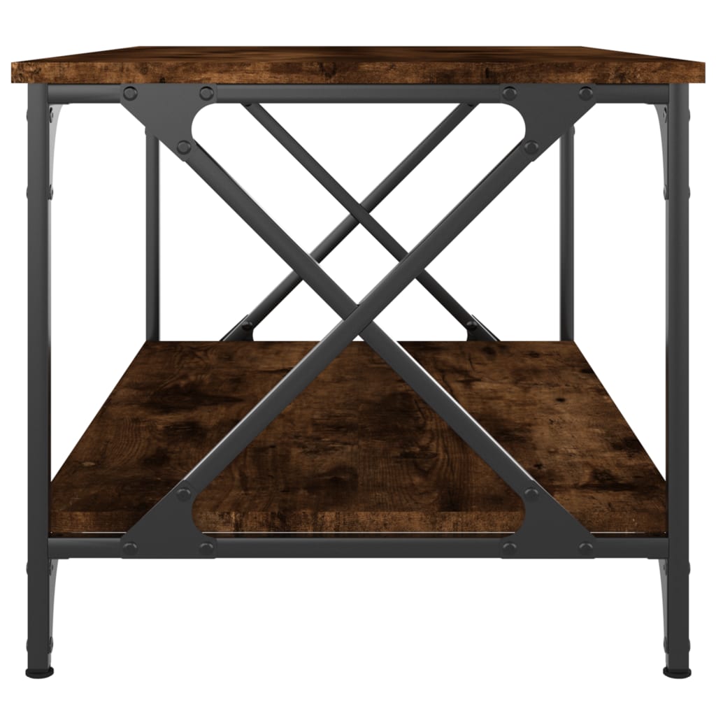 Table basse Chêne fumé 80x50x45 cm Bois d’ingénierie et fer - Tables basses