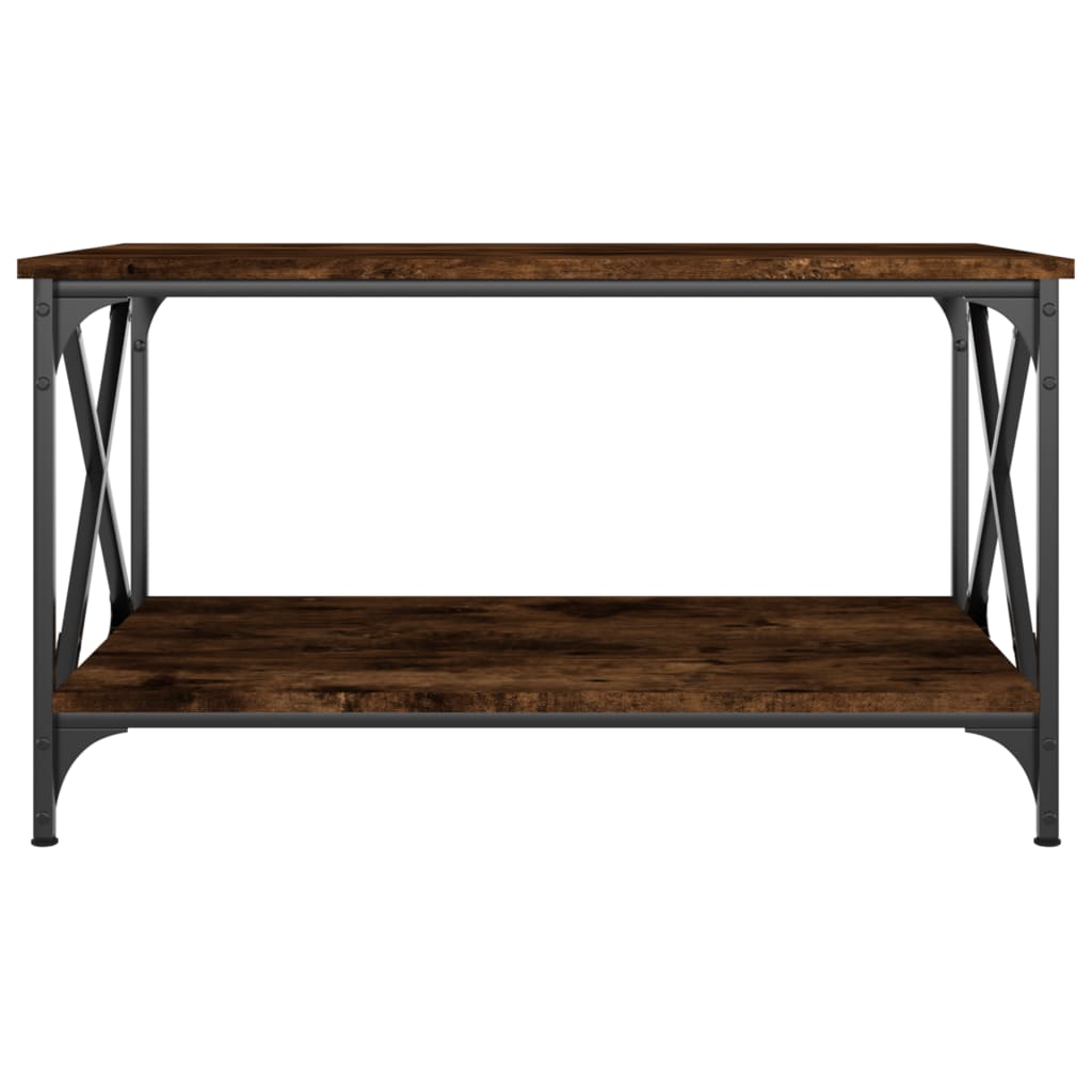 Table basse Chêne fumé 80x50x45 cm Bois d’ingénierie et fer - Tables basses