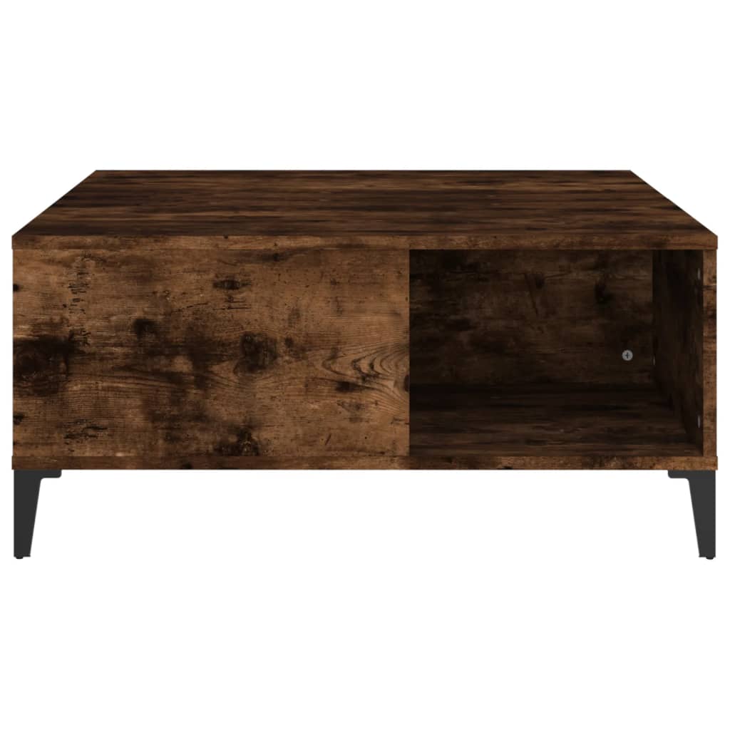 Table basse chêne fumé 80x80x36,5 cm bois d’ingénierie - Tables basses