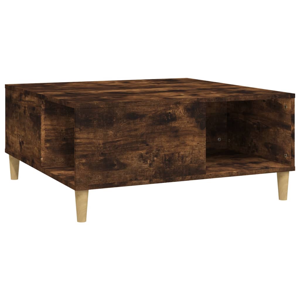 Table basse chêne fumé 80x80x36,5 cm bois d’ingénierie - Tables basses