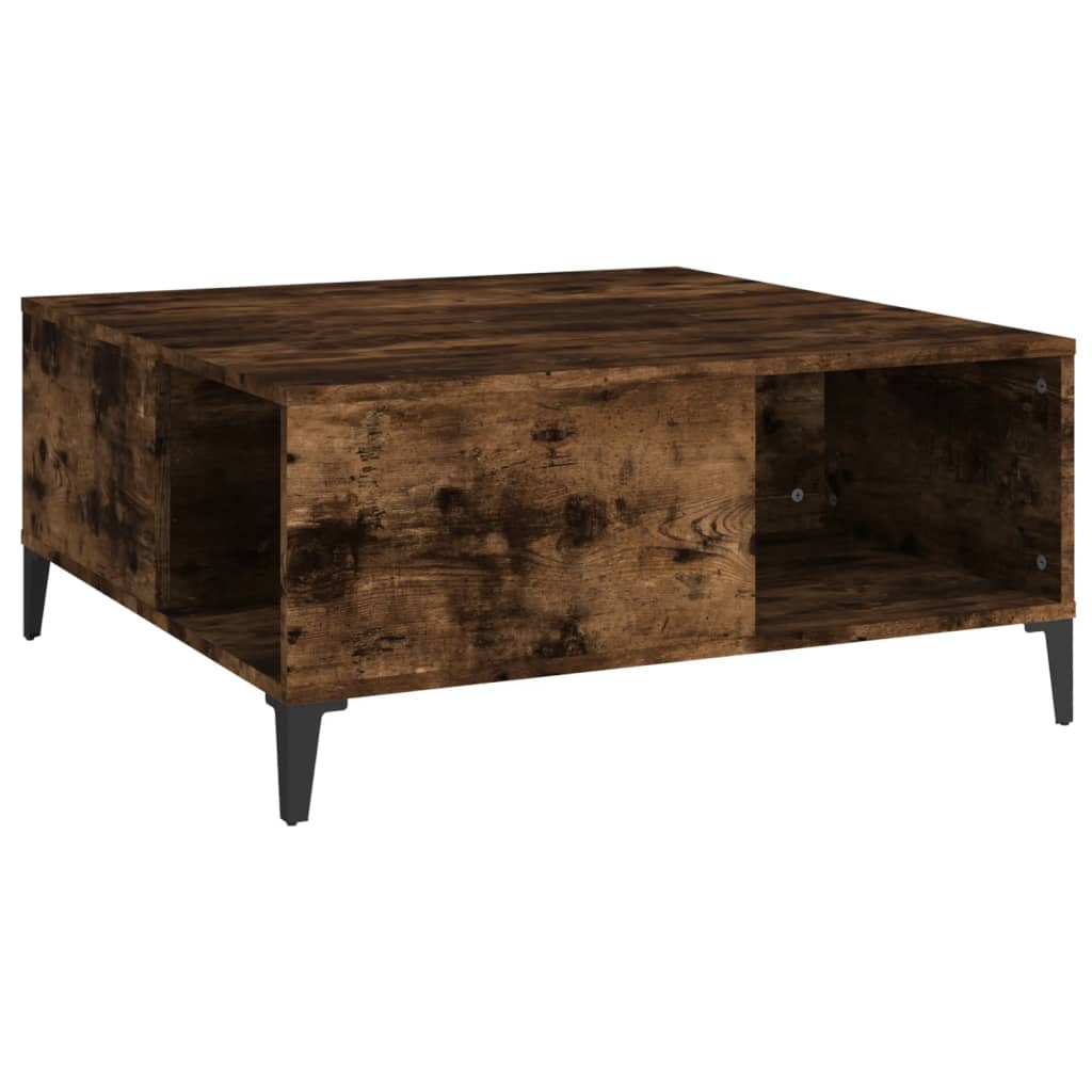 Table basse chêne fumé 80x80x36,5 cm bois d’ingénierie - Tables basses