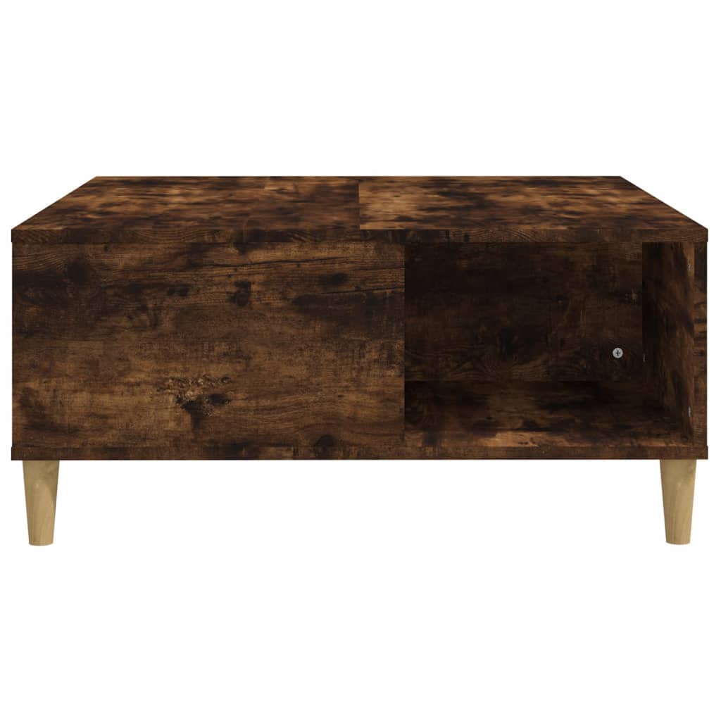 Table basse chêne fumé 80x80x36,5 cm bois d’ingénierie - Tables basses