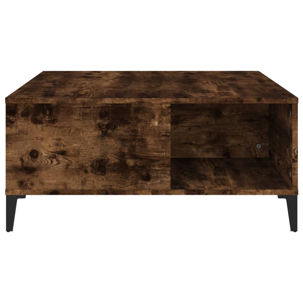 Table basse chêne fumé 80x80x36,5 cm bois d’ingénierie - Tables basses