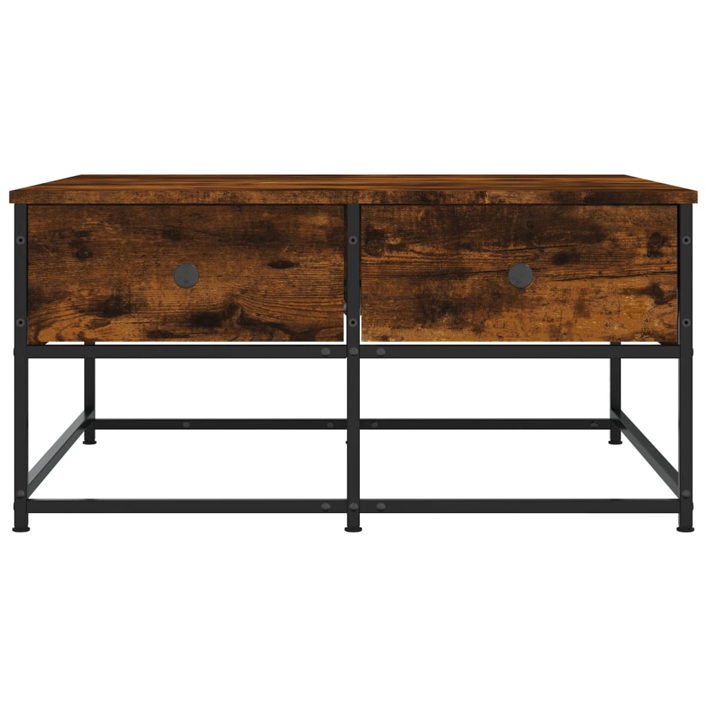 Table basse chêne fumé 80x80x40 cm bois d’ingénierie - Tables basses