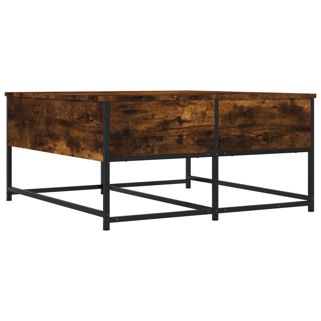 Table basse chêne fumé 80x80x40 cm bois d’ingénierie - Tables basses