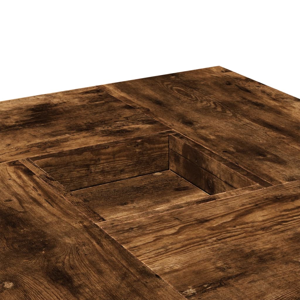 Table basse chêne fumé 80x80x40 cm bois d’ingénierie - Tables basses