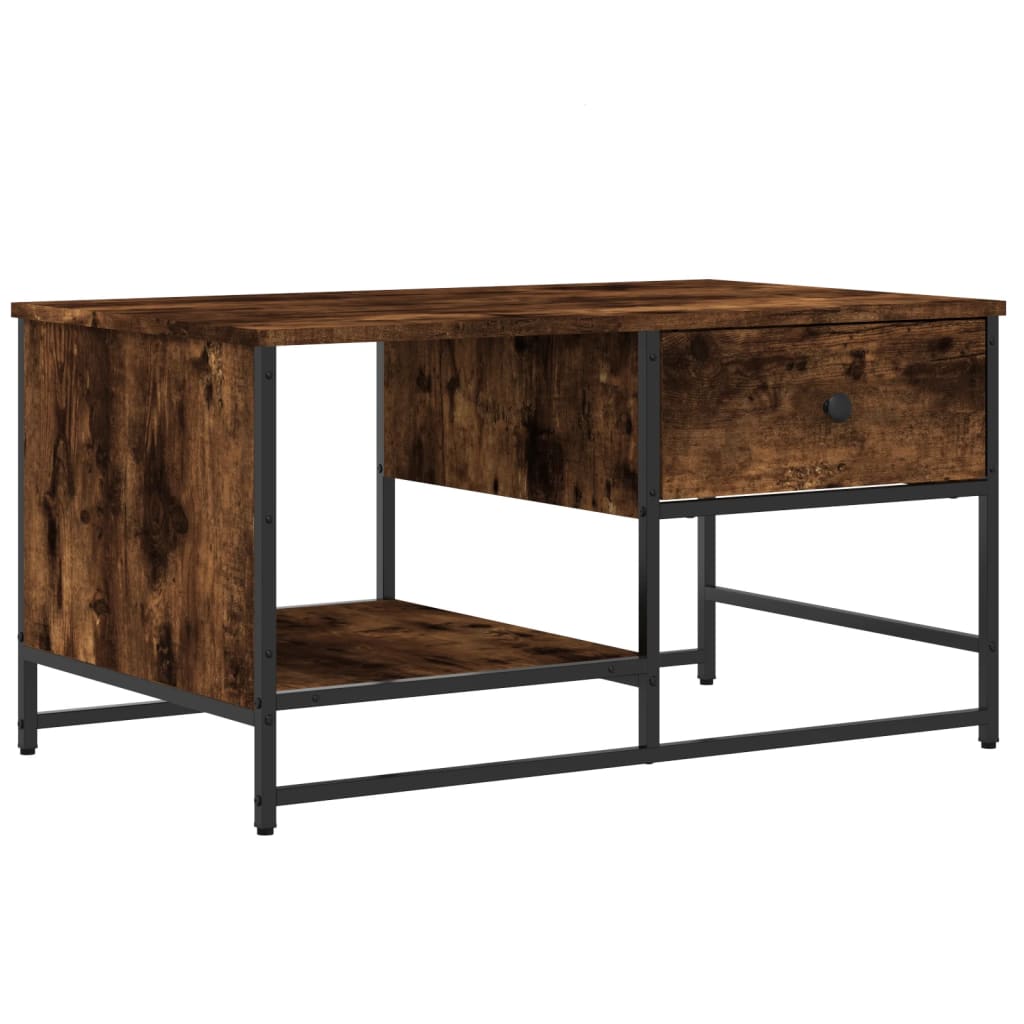 Table basse chêne fumé 85,5x51x45 cm bois d’ingénierie - Tables basses