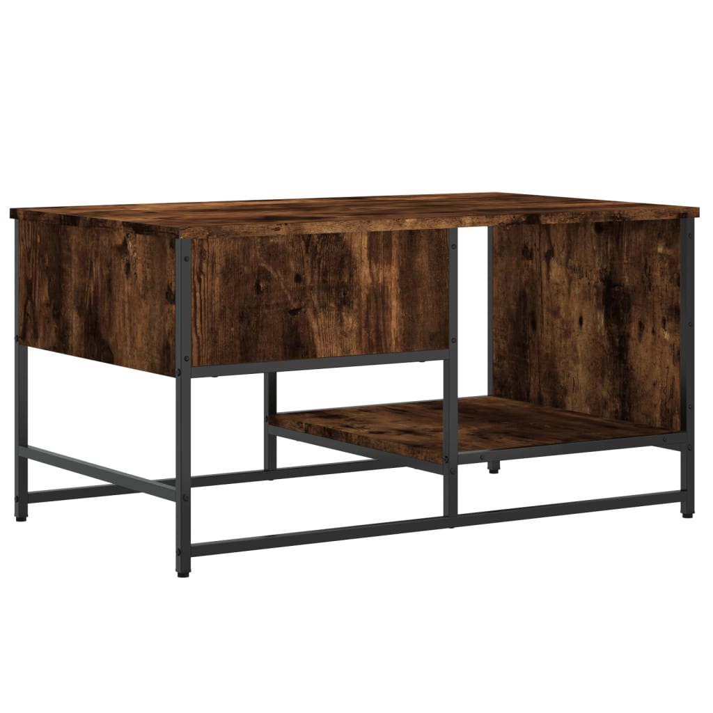 Table basse chêne fumé 85,5x51x45 cm bois d’ingénierie - Tables basses