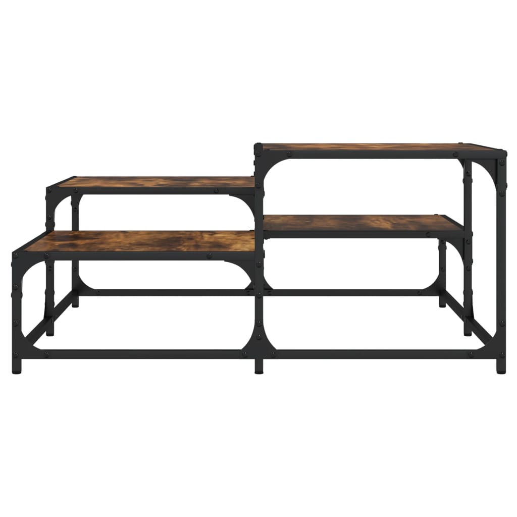 Table basse chêne fumé 87,5x87,5x40cm bois d’ingénierie - Tables basses