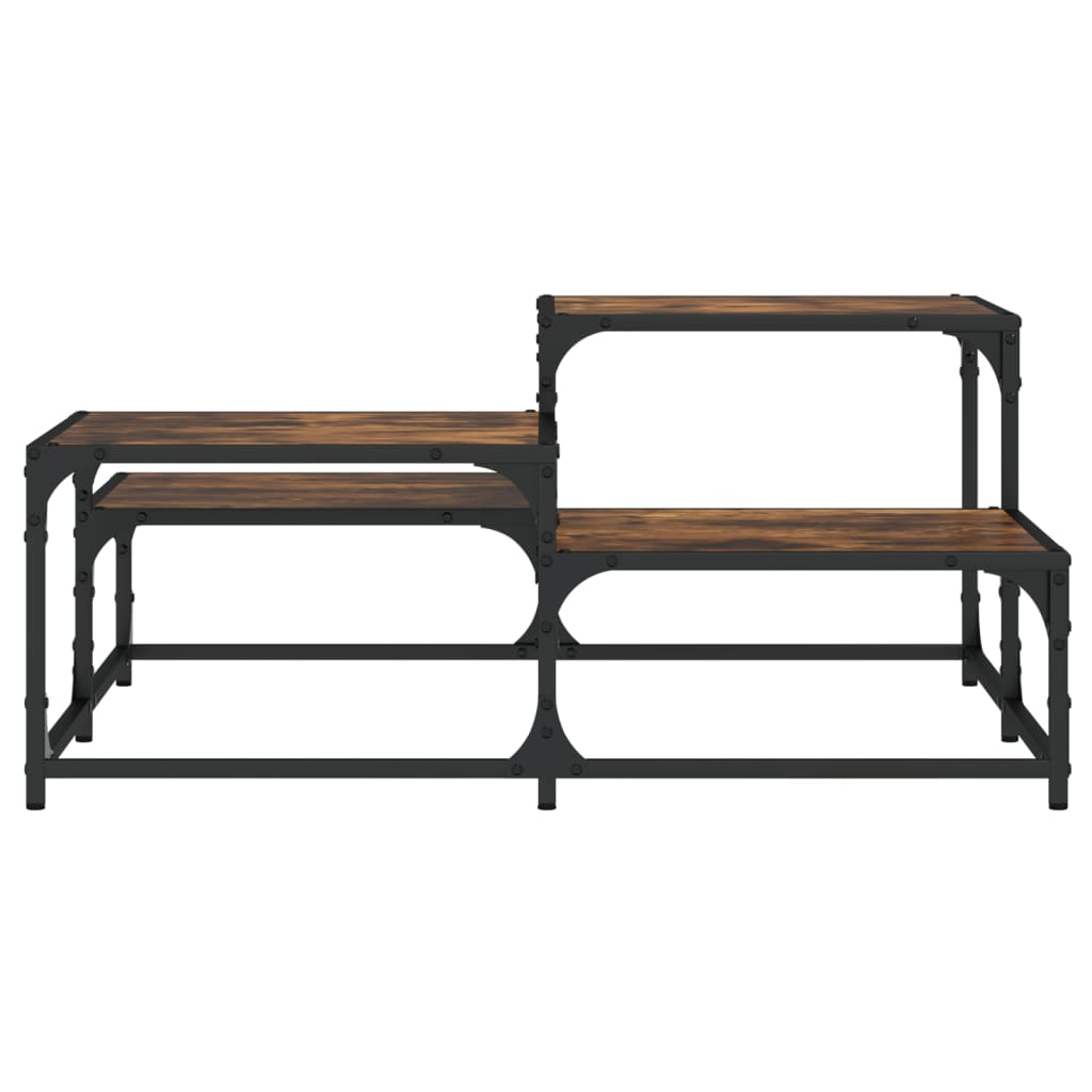 Table basse chêne fumé 87,5x87,5x40cm bois d’ingénierie - Tables basses
