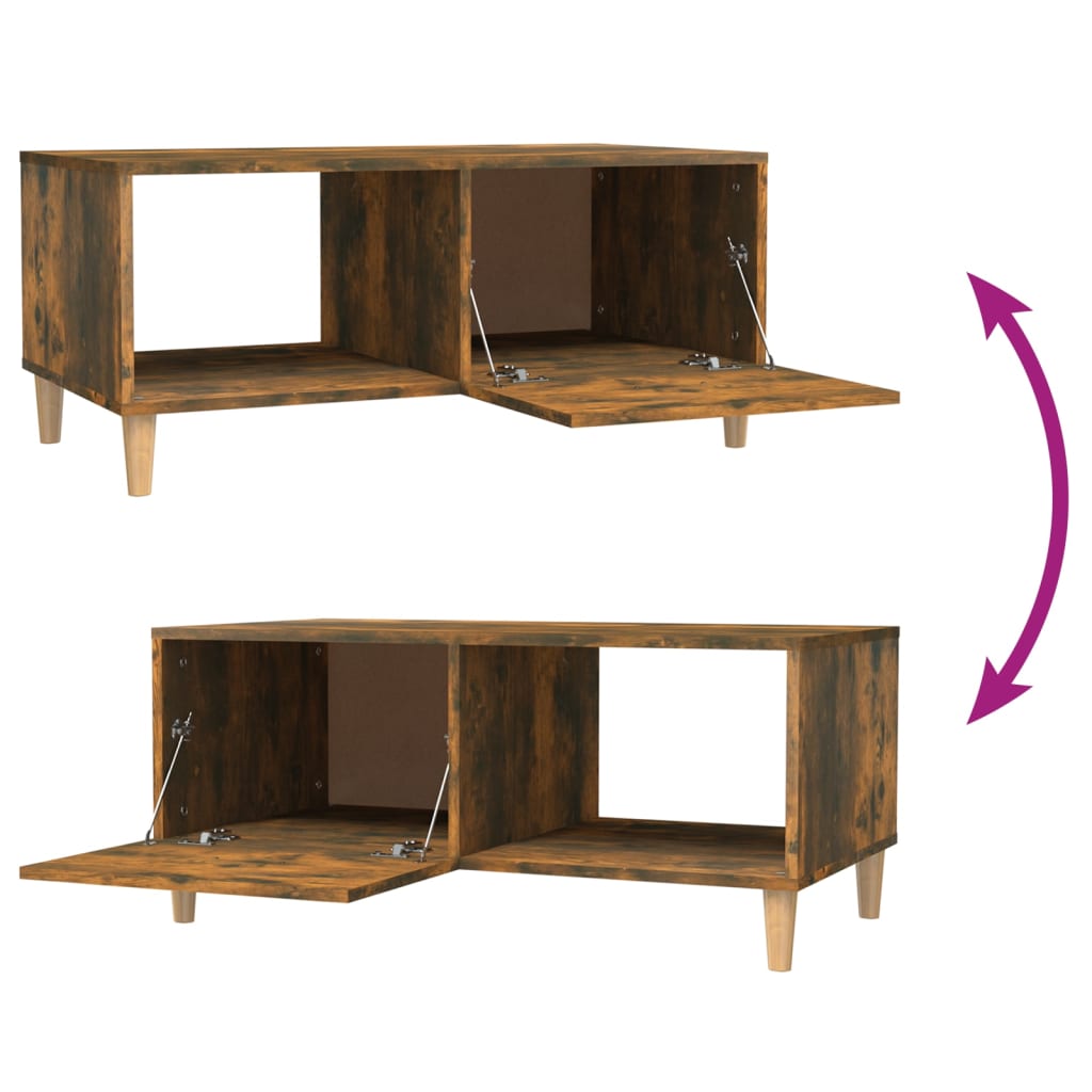 Table basse chêne fumé 89,5x50x40 cm bois d’ingénierie - Tables basses