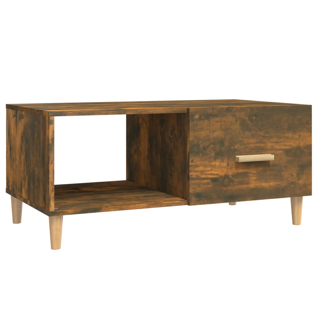 Table basse chêne fumé 89,5x50x40 cm bois d’ingénierie - Tables basses