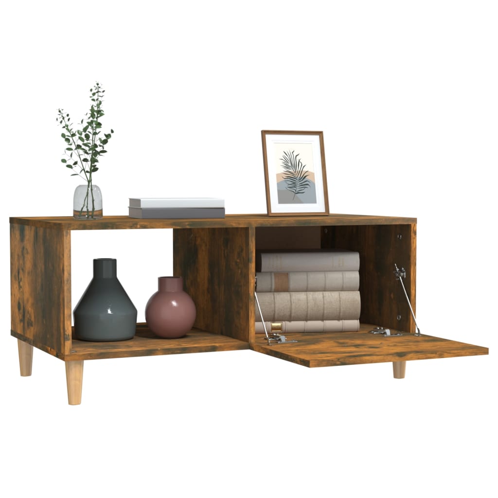 Table basse chêne fumé 89,5x50x40 cm bois d’ingénierie - Tables basses
