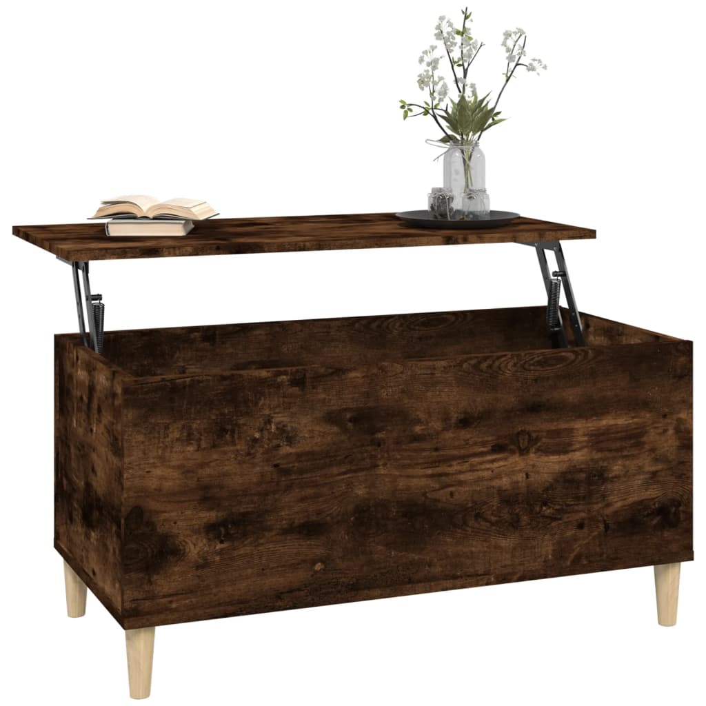 Table basse Chêne fumé 90x44,5x45 cm Bois d’ingénierie - Tables basses