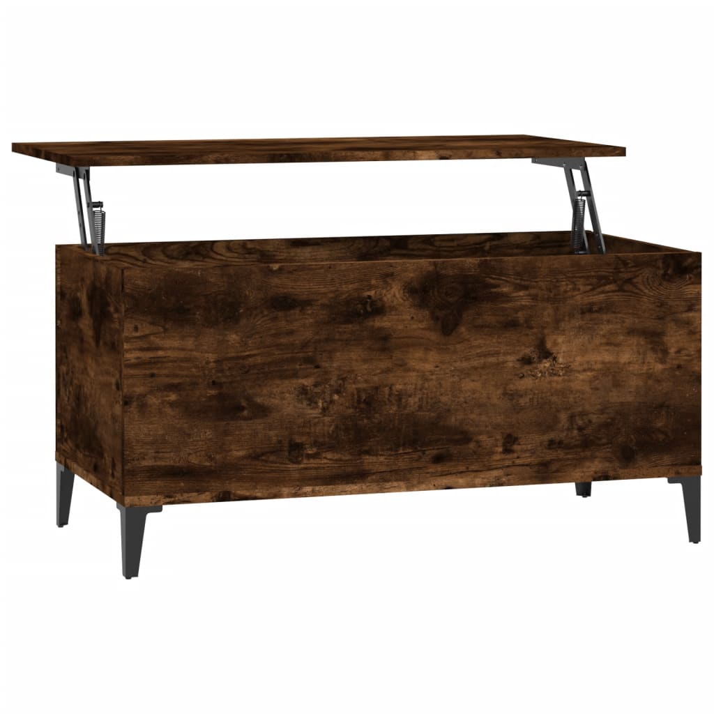Table basse Chêne fumé 90x44,5x45 cm Bois d’ingénierie - Tables basses