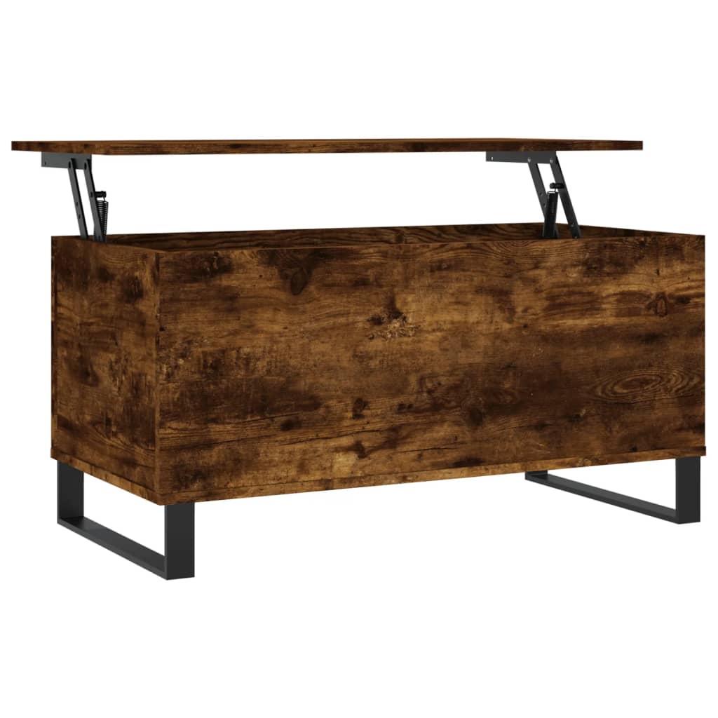 Table basse Chêne fumé 90x44,5x45 cm Bois d’ingénierie - Tables basses
