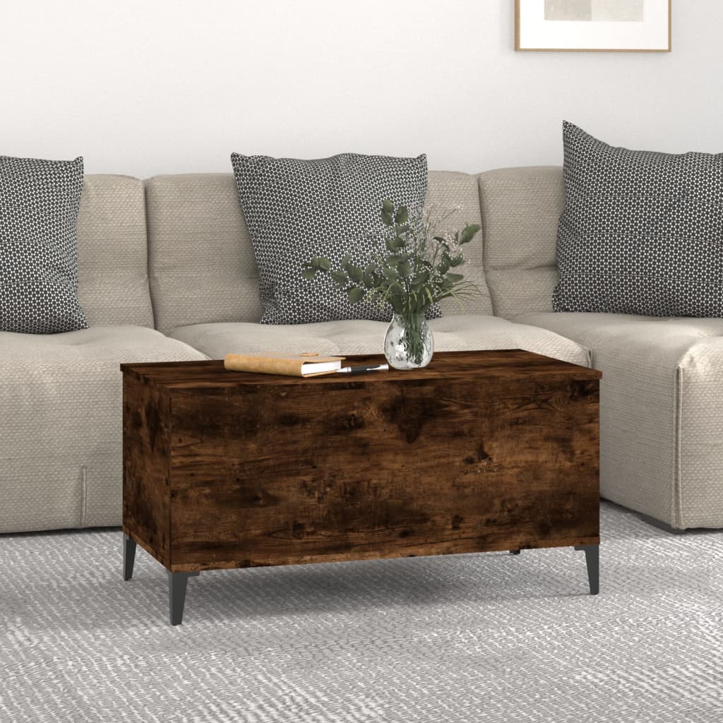 Table basse Chêne fumé 90x44,5x45 cm Bois d’ingénierie - Tables basses