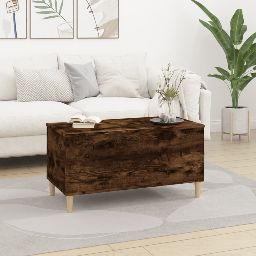Table basse Chêne fumé 90x44,5x45 cm Bois d’ingénierie - Tables basses