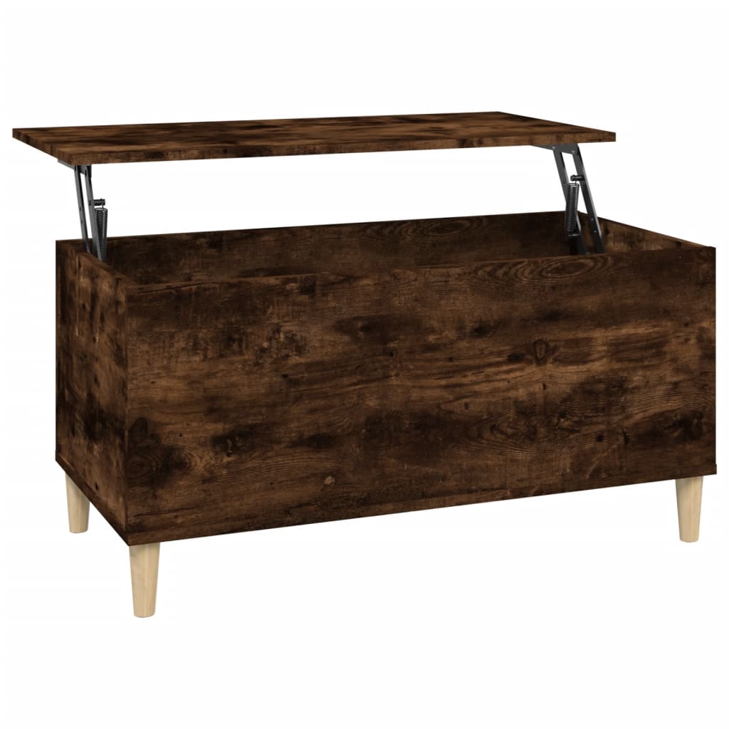Table basse Chêne fumé 90x44,5x45 cm Bois d’ingénierie - Tables basses