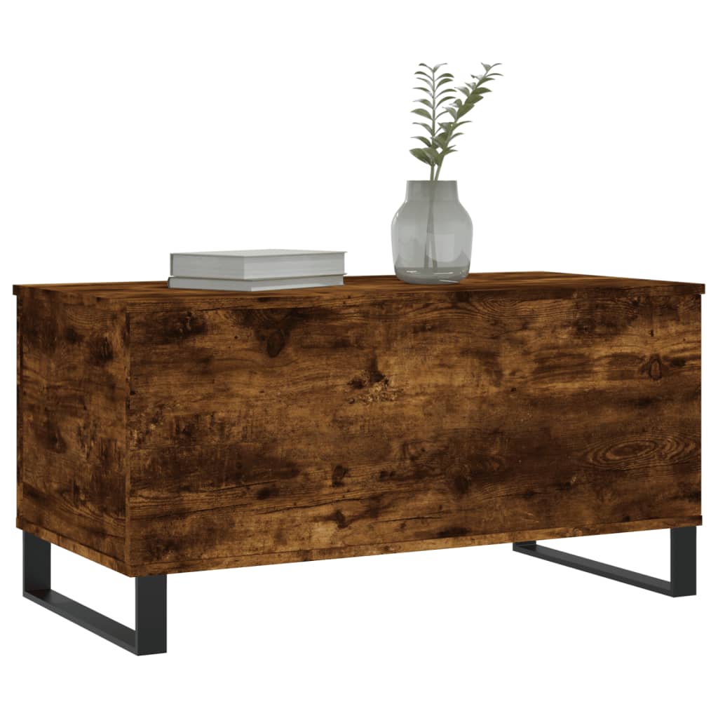 Table basse Chêne fumé 90x44,5x45 cm Bois d’ingénierie - Tables basses