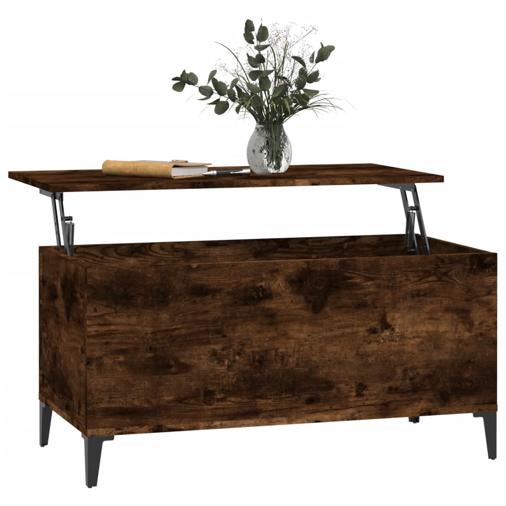 Table basse Chêne fumé 90x44,5x45 cm Bois d’ingénierie - Tables basses
