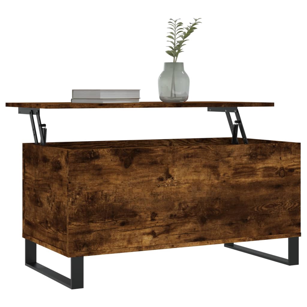 Table basse Chêne fumé 90x44,5x45 cm Bois d’ingénierie - Tables basses