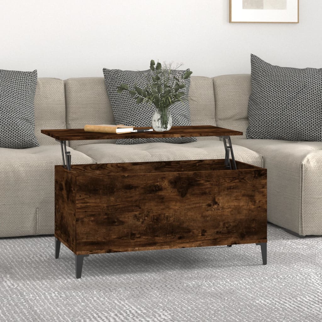 Table basse Chêne fumé 90x44,5x45 cm Bois d’ingénierie - Tables basses