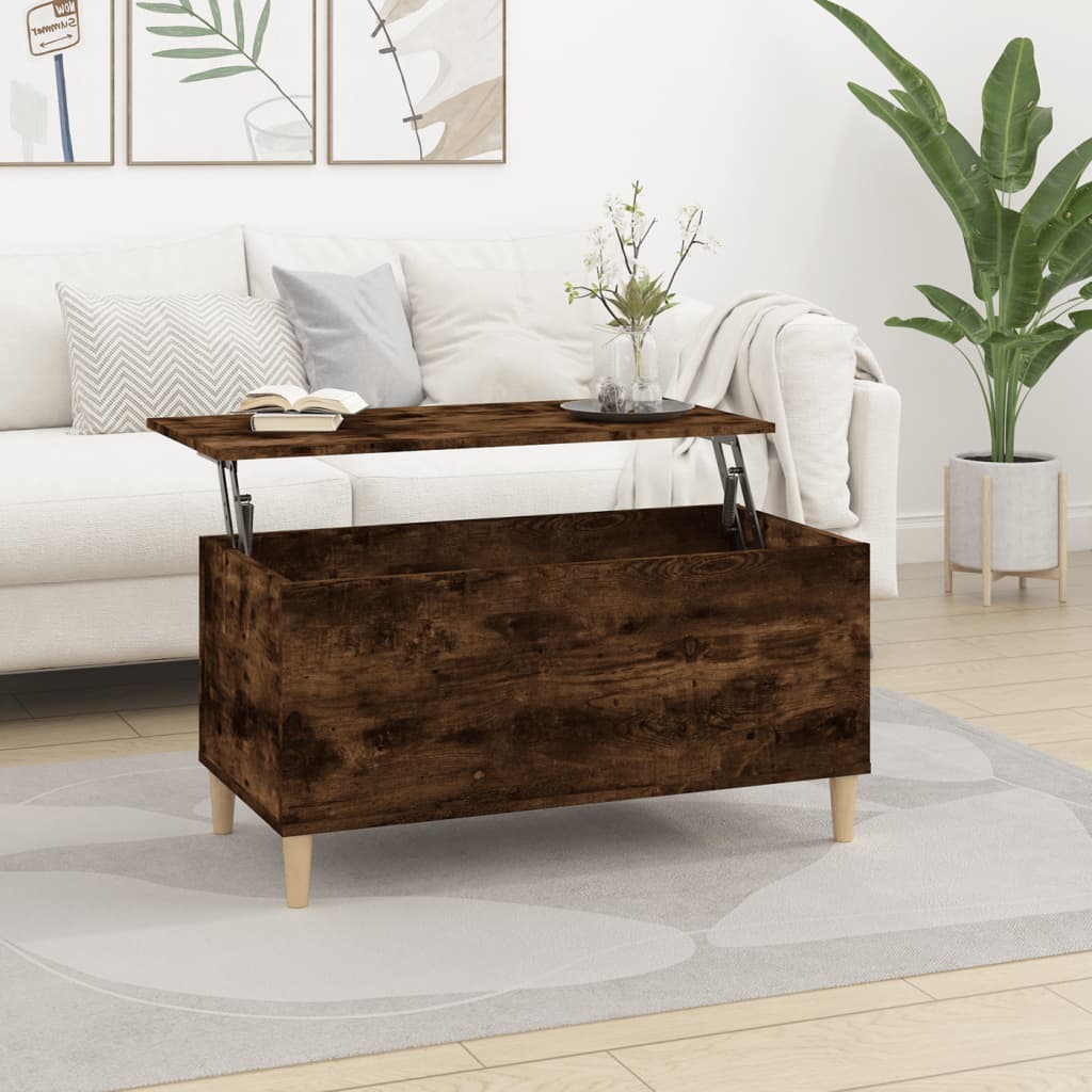 Table basse Chêne fumé 90x44,5x45 cm Bois d’ingénierie - Tables basses