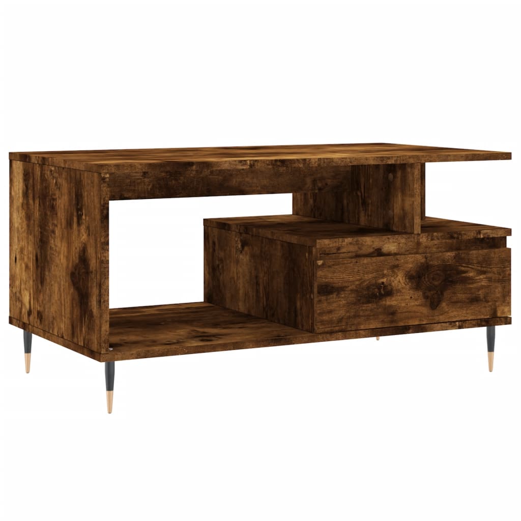 Table basse Chêne fumé 90x49x45 cm Bois d’ingénierie - Tables basses
