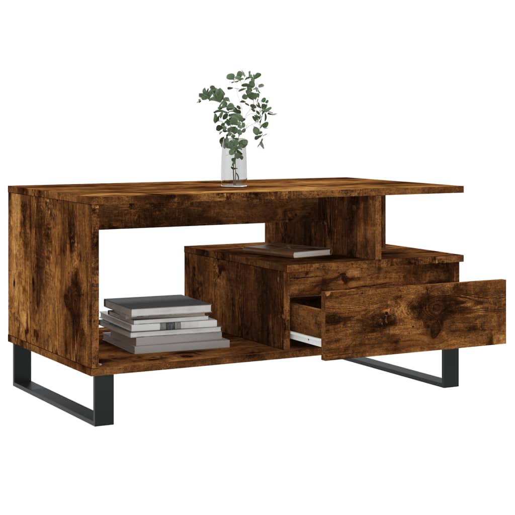 Table basse Chêne fumé 90x49x45 cm Bois d’ingénierie - Tables basses