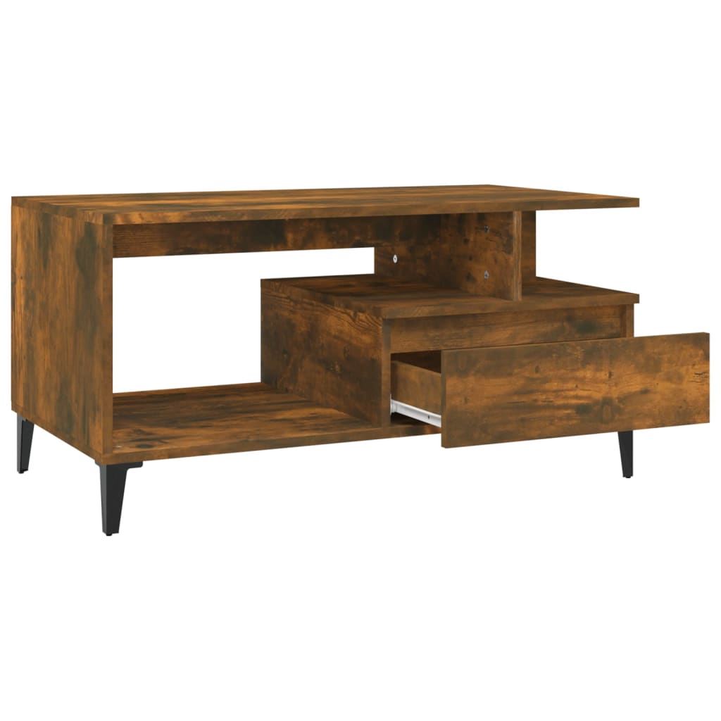 Table basse Chêne fumé 90x49x45 cm Bois d’ingénierie - Tables basses