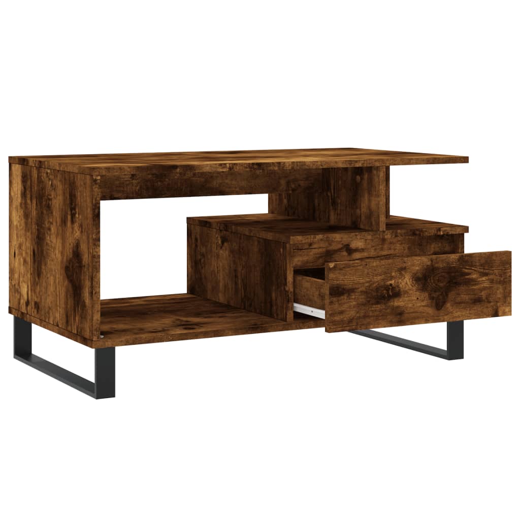 Table basse Chêne fumé 90x49x45 cm Bois d’ingénierie - Tables basses