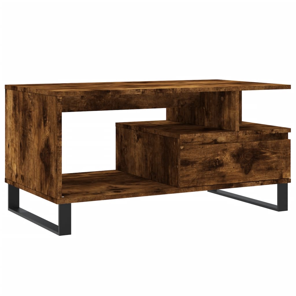 Table basse Chêne fumé 90x49x45 cm Bois d’ingénierie - Tables basses