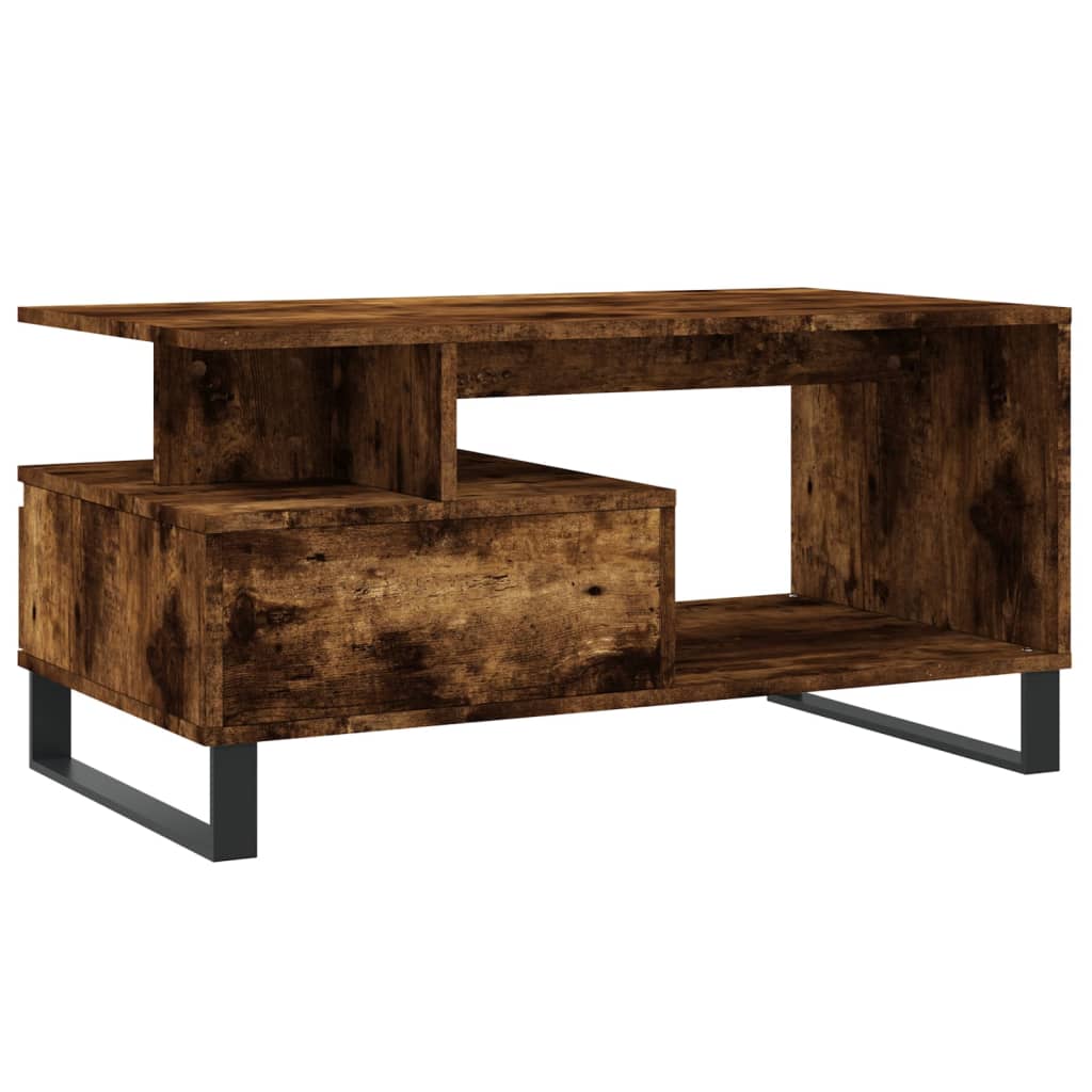 Table basse Chêne fumé 90x49x45 cm Bois d’ingénierie - Tables basses